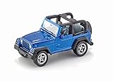siku 1342, Jeep Wrangler, Metall/Kunststoff, Blau, Spielzeugauto für Kinder, Anhängerkupplung