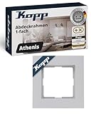 Kopp ATHENIS 1-fach Abdeckrahmen in Matt-Grau - 86 x 86 x 9,5 mm - Rahmen für Steckdosen & Schalter - Eleganter Steckdosenrahmen aus mattem Kunststoff - Hochwertiger Lichtschalter-Rahmen