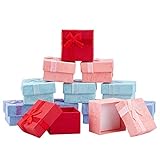 nbeads 32 STK. Karton Ringboxen, Schmuck Geschenkboxen Geschenkboxen Mit Deckelbogen Geschenkboxen Für Schmuckpräsentation Mit Schaumstoffeinlage, 4.1x4.1x2.6 cm