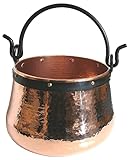 Dr. Richter® Kupferkessel 20L mit schmiedeeisernem Henkel | blankes Kupfer | robuste Ausführung | 20 Liter