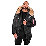 Alpha Industries Herren N3B Airborne Winterjacke Mantel, Schwarz, X-Large