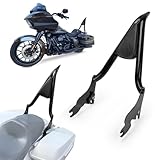 Motorrad Abnehmbare Sissybar Rückenlehne Beifahrer 22 Zoll Zweck Sitz Rückenlehne Kissen Verstellbar Klappbar Abnehmbar für Touring Street Glide Electra Glide Road Glide Road King 2009-2024