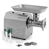Mahlzeit Profi Edelstahl Fleischwolf elektrisch | 750W - 150kg/h | Faschiermaschine aus Edelstahl, Wurstmaschine in Gastro Qualität | Fleischmaschine mit Wurstfüller, Sausage Maker