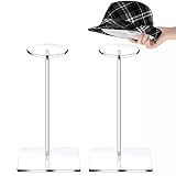 XSEXO 2 Set Klar Acryl Hut Ständer und Perücke Display Rack Hut Ständer für Display Hut Sockel Stand Hantel Sockel Display Riser Perücke Display Halter für Hut Uhr (30 cm hoch, quadratischer Boden)