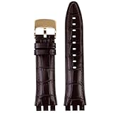 Tyogeephy Kompatibel mit Swatch Irony Series YVS423 420 21mm Armband, Leder Armband für YVS423 420 21mm