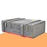 Moooble Großzügige Munitionskiste aus Holz im Military Style, 82x51x29cm - Militär Truhe Offizierskoffer Aufbewahrungskiste Munitionsbox Militaria