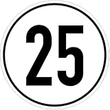Schild Geschwindigkeitsschild 25 km/h Alu geprägt 20 cm | Höchstgeschwindigkeit 25 kmh | wetterfestes Alu, geprägt | Blechschild für Anhänger
