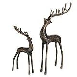 Sziqiqi Hirsch Schwarz Deko Weihnachten: Hirsch Deko Weihnachten für den Weihnachtstafel Tablett Fensterbank – Weihnachtsdeko Figuren Innen für den Esszimmer Wohnzimmer Schlafzimmer