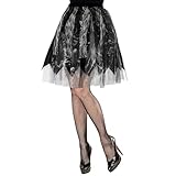 W WIDMANN MILANO Party Fashion - Halloween Rock für Erwachsene, schwarzer Engel, Geist, Skelett, Totenbraut, Dia de los Muertos, Halloween