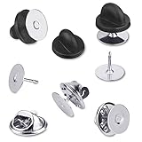 60 Pairs Tie Tack Pin Backs mit Blank Pins, FineGood 30 Sätze Metall Butterfly Clutch Pin Keepers Pin Verschluss & 30 Sätze PVC Rubber Pin Backing Holder Cap mit Pins