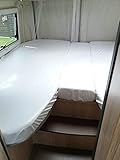 Fiducia CA6066 Spannbettlaken wischdesinfektionsgeeignet, abwaschbar, oder 3er-Set für Wohnmobile -Größe ca. 85x210 cm (2X) + 50x145cm, schwere Qualität, Ideal für die Vermietung (weiß, 90x200x25)