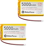YELUFT 2 Stück 3,7V 5000mAh Lithium-Polymer-Akku mit Integrierter Schutzplatine und PH2.0-Stecker Kompatibel mit WisBlock Meshtastic, Raspberry Pi USV(Umgekehrte Polarität)