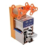 Automatische Tasse Dichtmaschine 400W 400–600 Becher/Stunde Dosenverschlussmaschine Tassenverschließmaschine für 150mm Hohe 95 mm Große Tassen, für Milch Tee Geschäfte, Cafés, Getränke Geschäfte