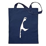 Kiwistar - Baumwolltasche - dunkelblau - Sylt - Deutschland - Insel - Tragetasche Stoffbeutel Umhängetasche Langer Henkel