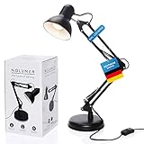 Retro Arbeitsplatzlampe Leselampe Schreibtischlampe Tischlampe Arbeitsplatz-leuchte Schreibtisch-Leuchte Nachttischleuchte mit Gelenk-Arm aus Metall inkl. LED Glühbirne