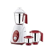 Bajaj Majesty Classic Indian Mixer Grinder, 750W (Red White) 3 Jar |Extra International Adaptor|1 Month Warranty|2 Year Motor Warranty