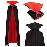 papapanda Erwachsene Vampir Umhang Stehkragen Schwarz Rot 170cm