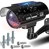 Retoo Security Dummy Kamera Solar Attrappe für Außen und Innen Schwenkbare Drahtlose CCD mit Blinkendem LED Wetterfest Sicherheitskamera Fake Camera Zuhause Büro Überwachung Schwarz