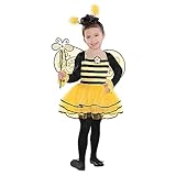 Amscan - Kinderkostüm Ballerina, Biene, Tierkostüm, Kleid, Karneval, Mottoparty, Fasching, 110, Gelb/Schwarz