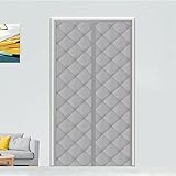 Magnet Wärmeschutzvorhang für Türen, neuestes Modell, Thermo Türvorhang, Isolier Schutz Vorhang, Haustierfreundlich, Wasserdicht, Winddicht, Volle Größe, 95 x 200 cm Rauchgrau
