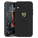 Lafunda Handyhülle Kompatibel mit iPhone Xr Mädchen hülle Ultra Dünn Silikonhülle süß Liebesherz Schutzhülle stoßfest Case Bumper Back Cover mit Fallschutz für iPhone Xr Schwarz