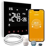 AVATTO Thermostat für Elektrische Fußbodenheizung Smart WiFi Thermostat Programmierbar Raumthermostat Unterstützen Alexa, Google Home Sprachsteuerung und Smart Life App Fernbedienung (2.4GHz-WiFi)