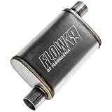Flowmaster 71236 FlowFX Schalldämpfer, 6,3 cm, versetzter Einlass, Offset-Auslass, moderater Klang, 409 Edelstahl