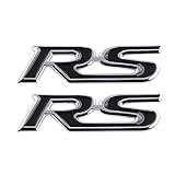 Rs Emblem Auto Abzeichen Aufkleber Logo für Auto Sport Dekoration Zubehör (Schwarz)