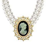 W WIDMANN MILANO Party Fashion 7535Q - Perlenkette mit Anhänger, Halskette Damen, Adelige, Kette, Barock, Karneval