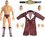 Mattel WWE Ultimate Edition Actionfigur & Zubehör, 15,2 cm großes Gunther-Sammelset, austauschbare Köpfe und Hände, Eingangsausrüstung & 30 Gelenkpunkte