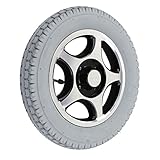 Fyearfly 320 Mm Rollstuhlreifen, PU-Reifen, Aufblasbares Rad, Nabe aus Legiertem Stahl, Behindertenfahrzeug, Hinterreifen, 4-Loch, Maximale Tragfähigkeit: 240 Kpa