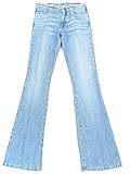 Fornarina "70er Hippie Vintage Retro Damen Schlaghosen Jeans Used-LookDenim (Hellblau)
