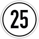 Kavaro 25 km/h Aufkleber | Aufkleber für Kleinkrafträder, Traktoren, Baufahrzeuge etc. | Tempo 25 | Plakette | 25 kmh Aufkleber nach DIN1451 | 100% witterungsbeständig | UV-Schutzschicht | 20cm