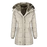 Damen Winterjacke Sale Gefüttert Lang Parka Schwarz Winterparka Wintermantal Fleecejacke Plüschjacke Plüschmantel Damenjacke Steppjacke Daunenjacke Übergangsjacke Fleecemantel Pelzjacke Daunenmantel
