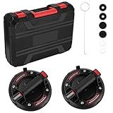 Glassaugnapf Vakuumheber 8.2" Saugheber 2er Set Glassauger Saugnapf Fliesen mit Tragbarer Werkzeugkasten,Saugheber für Glas,Fliesen,Marmor,Tragkraft Max.200KG