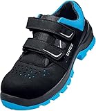 Uvex 2 xenova Sandale, Sicherheitsschuhe S1P SRC, Arbeitsschuhe für Herren, Schwarz/Blau, Größe 43
