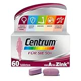Centrum Generation 50+ Für Sie – Hochwertiges Nahrungsergänzungsmittel mit Mikronährstoffen – Speziell für Frauen ab 50 – Vitamine, Mineralstoffe, Spurenelemente - 1x 60 Tabletten