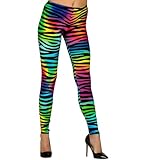 W WIDMANN MILANO Party Fashion - Leggings 80er Jahre, 80s, Disco Fieber, Bad Taste, Streifenmuster, Mottoparty, Karneval