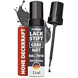 LICARGO Lackstift Grau Matt RAL 7016 (12ml) – Lackstift Anthrazit Matt für Auto, Felgen, Fahrrad & Metall – Reparaturlack mit hoher Deckkraft, schnelltrocknend – Made in Germany