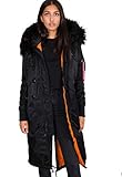 Alpha Industries Damen Long Fishtail Wmn Winterjacke, Black, XL