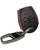 Auto SchlüSselgehäUse Für Saab 9-3 93 2003-2007 9-5 95 2003-2009 PU-Leder 4-Tasten-Schwarz-Auto-Legierung Zink Schlüsselanhänger Ring Fob Cover Case Shell SchlüSselgehäUse