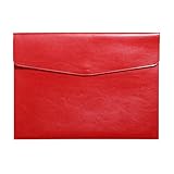 RisePlus Dokumentenmappe A4 Leder, Aktentasche A4 aus PU-Leder, wasserdichte Büro- und Reisetasche für Dokumente, Vintage-Design mit Stifttasche(Rot)