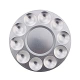 Yosoo Palette Painting, Mischpalette für Aquarellfarben, Metall, 10 Mulden, rund, 2 Stück Aluminium Aquarell Ölfarbe Malerei Tablett Mischpalette for DIY Art Craft Art Painting