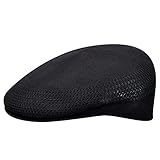 Kangol Tropic Ventair Flatcap 504 Schiebermütze Schirmmütze Herrencap Sommercap Damencap Pepe Damen/Herren - mit Schirm Frühling-Sommer - S (54-55 cm) schwarz