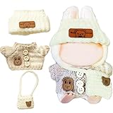 Labobo Kleidung 3er Set, Streifen Bluse mit Knöpfen und Weißer Umschlagkappe, Kreatives Puppen Outfit für Kinder 8-14 Jahre, Labobo Accessoires für Spielzeugfiguren, Rollenspiel Kostüm