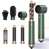Hair Styler Set, Hairstyler 5 in 1, föhn 5 in 1 Haarstyler Mit Rundbürstenföhn Haarstyler Warmluftbürste Föhn Lockenstab Luft Thermal Brush Für Glätten, Trocknen, Volumen, Locken