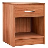 Casaria® Nachttisch Kirschholz 50x40x35cm mit Schublade Holz Modern 50cm Komforthöhe Boxspringbett Schlafzimmer Nachtschrank Nachtkästchen Nachtkommode