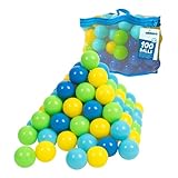 alldoro 60382 Bällebad Bälle 100 Stück, Ø 6 cm, Bunte Spielbälle aus Kunststoff in Netztragetasche, für Kinder ab 10 Monaten