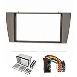 tomzz Audio 2423-003 Doppel DIN Radioblende Set kompatibel mit Jaguar X-Type Bj.2001-2009 S-Type Bj.2002-2007 anthrazit mit Einbaukit Radioadapter ISO