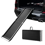 COSTWAY Hunderampe klappbar, Autorampe für Hunde bis 120 kg Belastbar, Hundetreppe 160 cm lang, Einstiegshilfe für Kofferraum, rutschfeste Haustierrampe, Tiertreppe Hundeleiter Kofferraumrampe